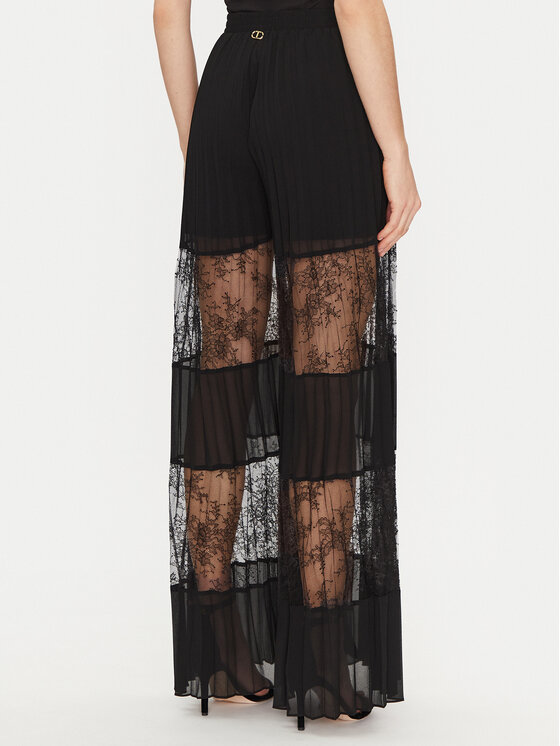TWINSET TWINSET Spodnie palazzo 251TP2782 Czarny Wide Leg