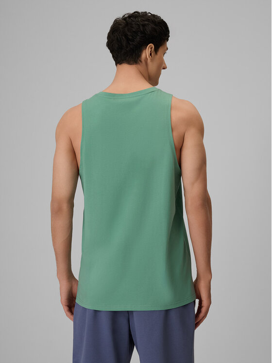 4F 4F Tank top BASIC 5 Turkusowy Regular Fit