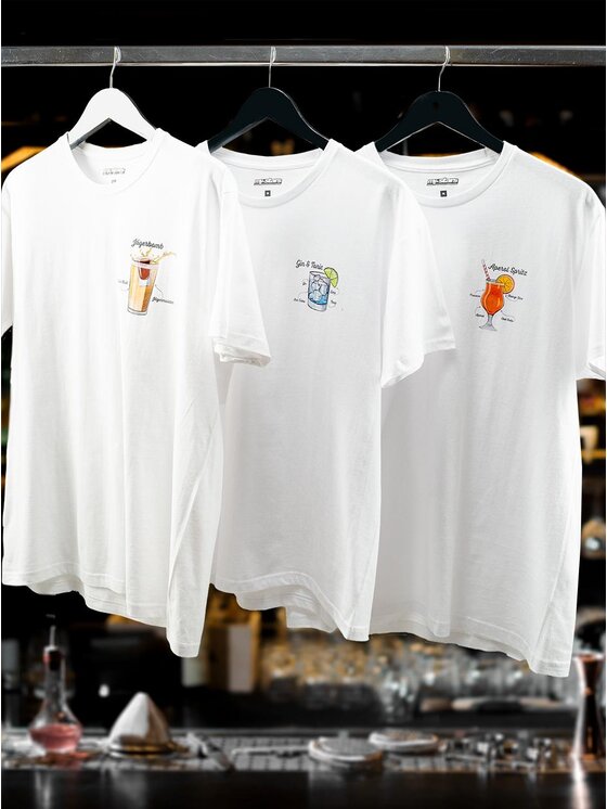 MyStars MyStars T-Shirt Zestaw 3 T-Shirtów MyStars Drink Biały XL Biały Regular Fit