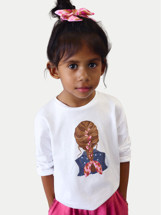 Mayoral Mayoral Μπλουζάκι 3020 Λευκό Regular Fit