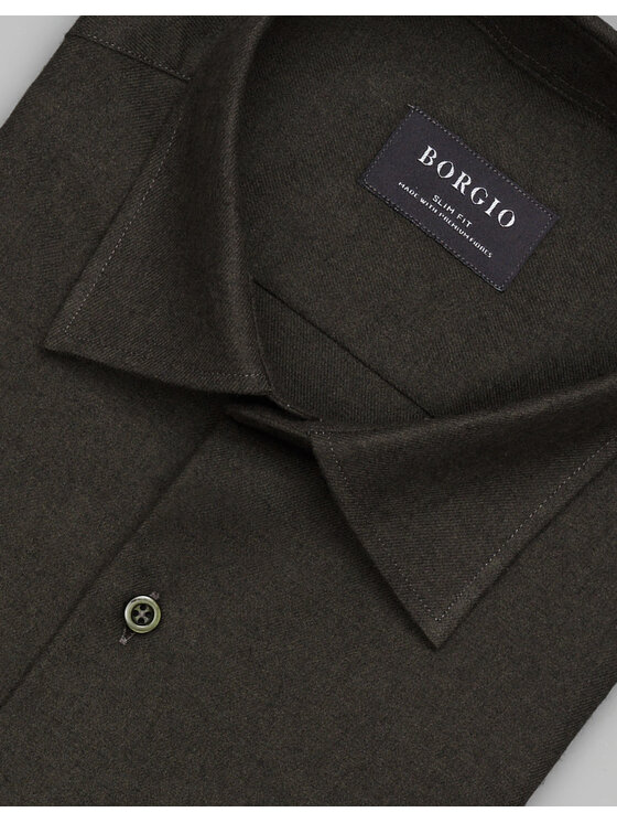 Borgio Borgio Koszula flumeri 00511 Zielony Slim Fit
