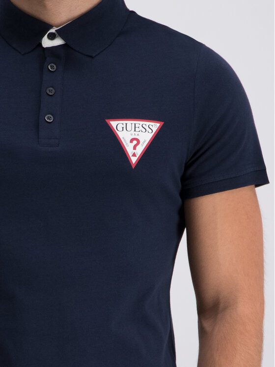 Guess Guess Polo M93P37 K8FQ0 Granatowy Slim Fit
