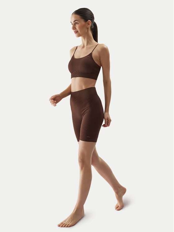 4F 4F Sportske kratke hlače 4FWSS24TFSHF498 Smeđa Slim Fit