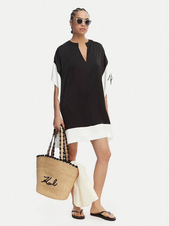 KARL LAGERFELD KARL LAGERFELD Haljina za plažu B2W13016 Crna Loose Fit