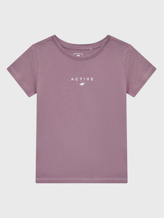 4F 4F T-shirt HJZ22-JTSD002 Ljubičasta Regular Fit