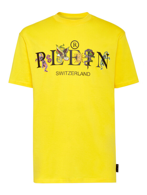 PHILIPP PLEIN PHILIPP PLEIN T-Shirt 7569 Żółty Regular Fit