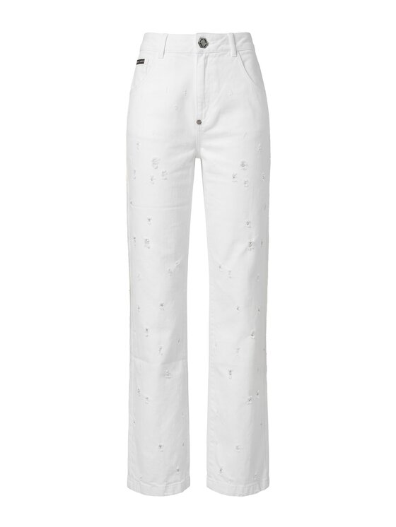 PHILIPP PLEIN PHILIPP PLEIN Jeansy 31767 Bílá Straight Fit