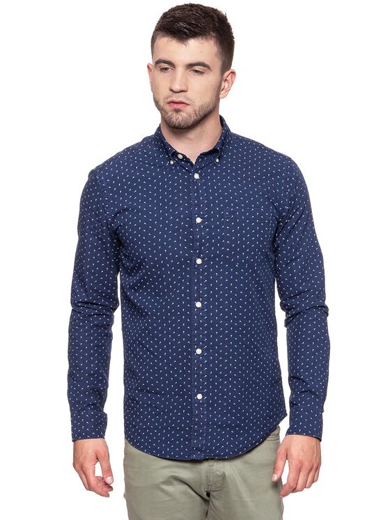 Wrangler Wrangler Camicia BUTTON DOWN SHIRT Blu Slim Fit