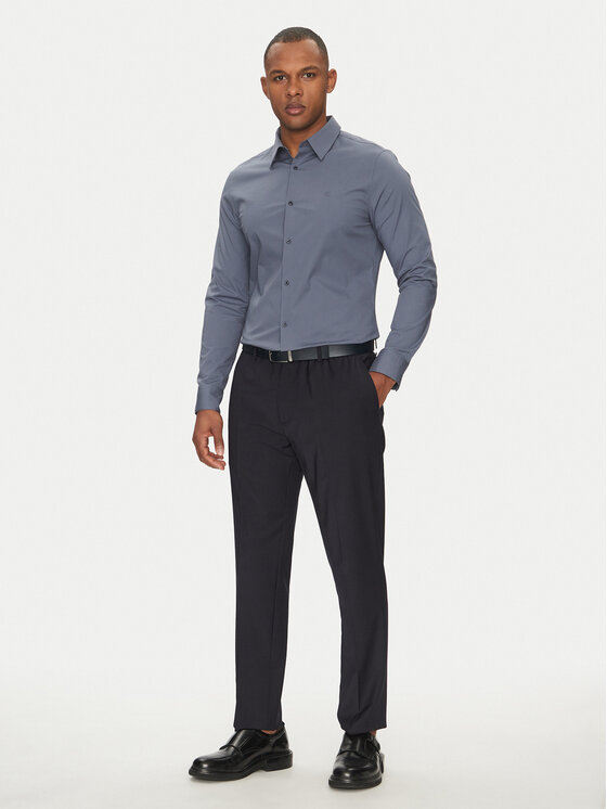 Calvin Klein Calvin Klein Сорочка LV04LB145G Голубий Slim Fit