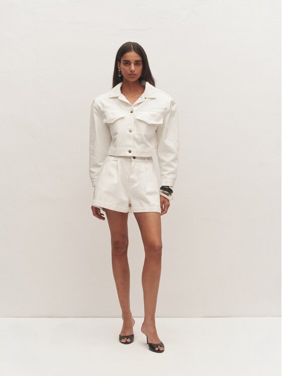 Le Collet Le Collet Kurtka jeansowa NEW SIENA Kremowy Classic Fit