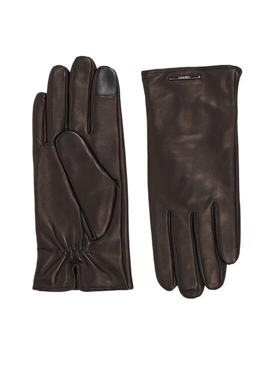 Calvin Klein Calvin Klein Rękawiczki Męskie Modern Bar Leather Gloves K50K511017 Czarny