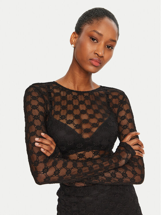 Bardot Bardot Bluzka Adoni 59741TB Czarny Slim Fit