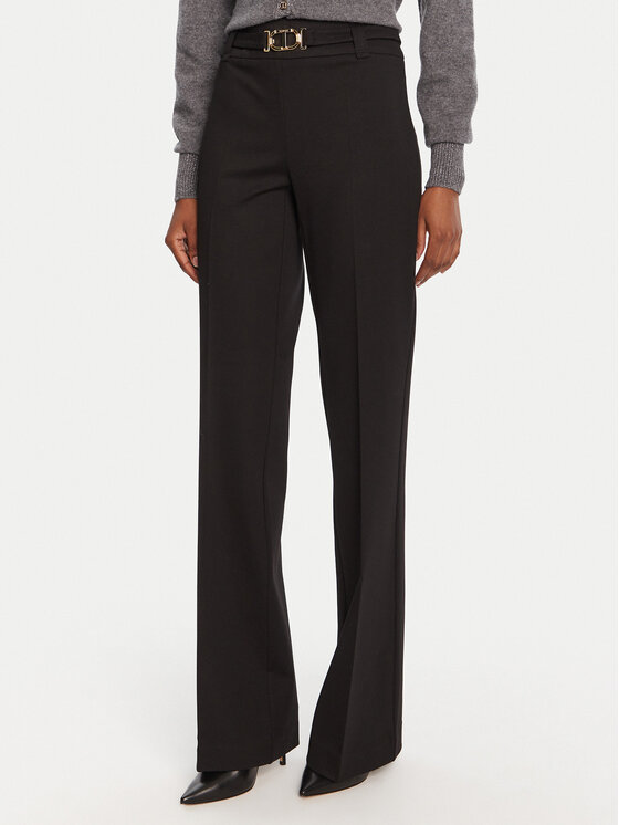TWINSET TWINSET Riidest püksid 252TP2602 Must Flare Fit