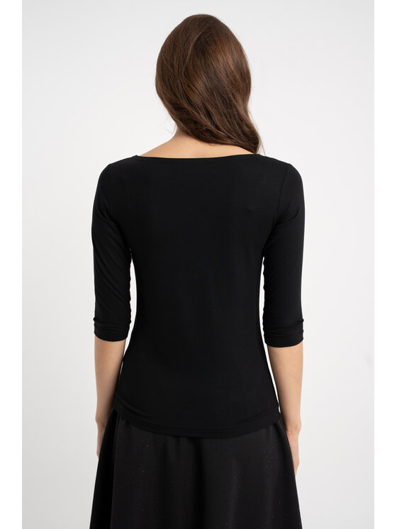 CLICK CLICK Μπλουζάκι 10-6823 S Μαύρο Fitted Fit