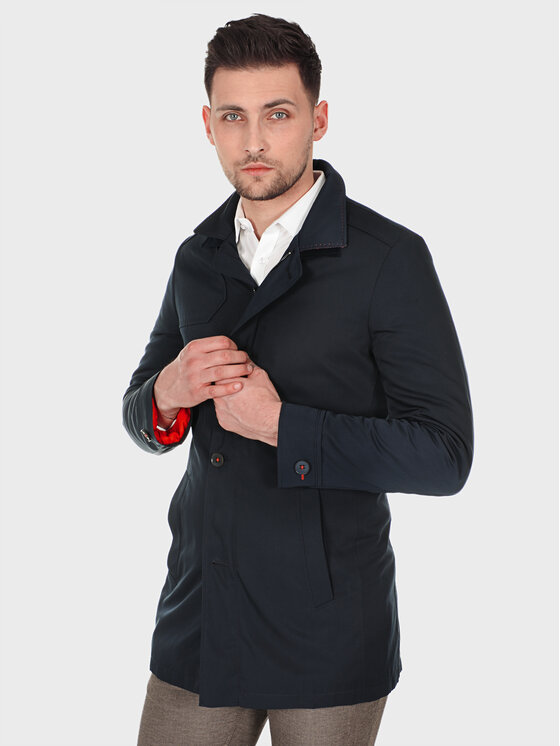 Evenemen Evenemen Płaszcz przejściowy RUFFO G Granatowy Slim Fit
