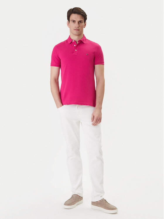 Tommy Hilfiger Tommy Hilfiger Pólóing 1985 MW0MW17771 Rózsaszín Slim Fit