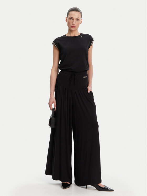 Liu Jo Beachwear Liu Jo Beachwear Текстилни панталони VA5039 JS360 Черен Relaxed Fit