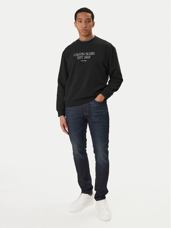 Calvin Klein Jeans Calvin Klein Jeans Pulóver Nyc Graphic LV04RF233G Fekete Regular Fit