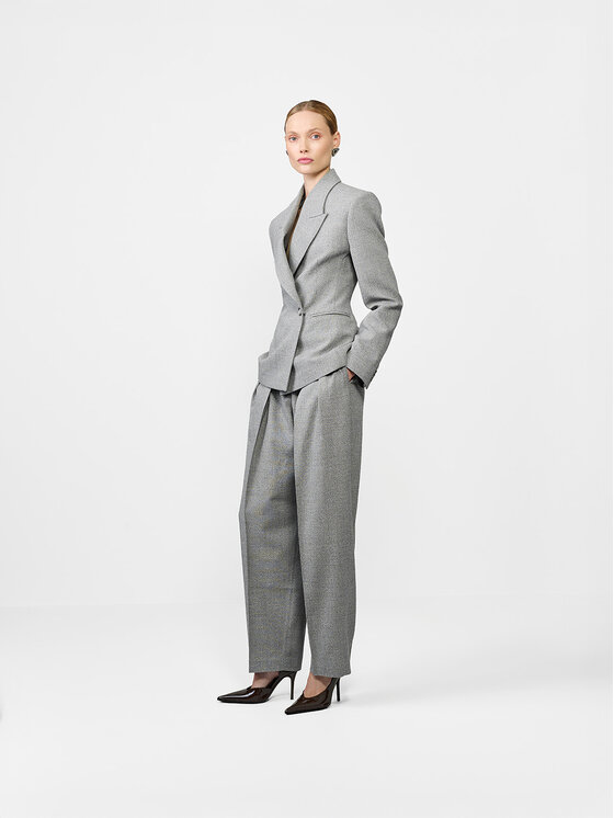 La Mania La Mania Spoločenské nohavice DIDION Sivá Basic Fit