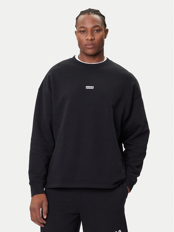 HUGO HUGO Pulóver Naviu 50510732 Fekete Loose Fit