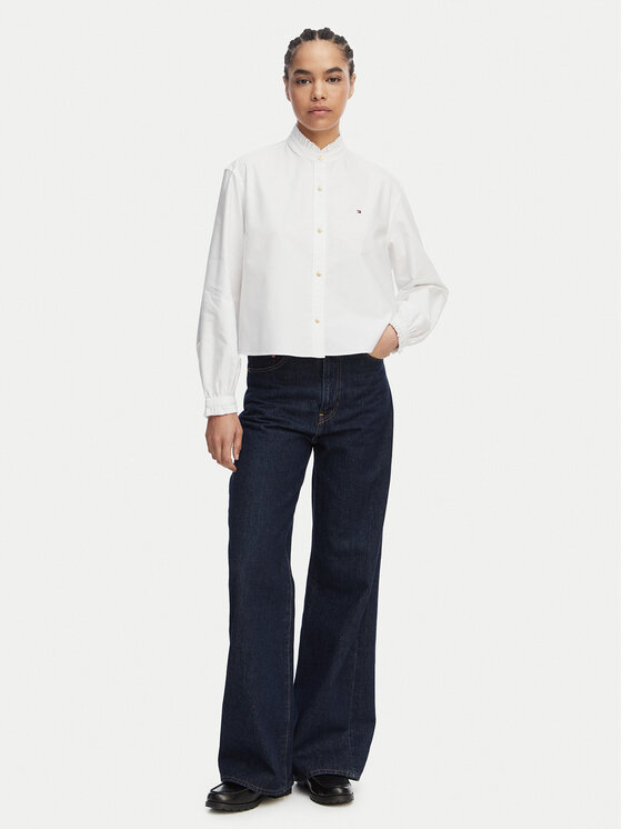 Tommy Hilfiger Tommy Hilfiger Särk Oxford WW0WW48914 Valge Boxy Fit