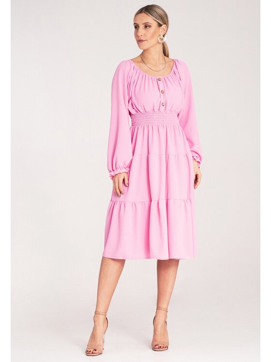 FIGL FIGL Sukienka codzienna M1169 Różowy A-Line Fit