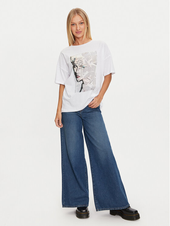 Noisy May Noisy May T-Shirt 27032615 Biały Regular Fit