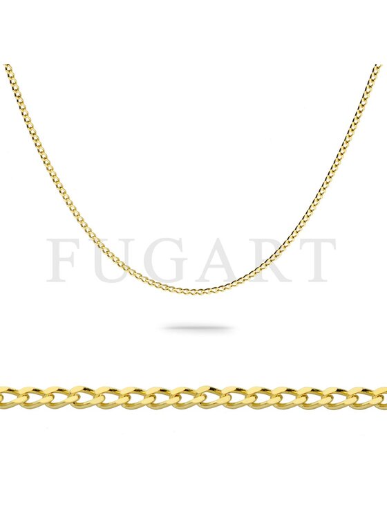 Fugart Fugart Naszyjnik Złoty łańcuszek Pancerka gładka 50 cm FUGLA35D-50cm Złoty