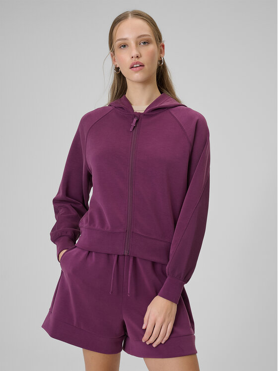 4F 4F Bluza SPORTS CLUB Bordowy Regular Fit