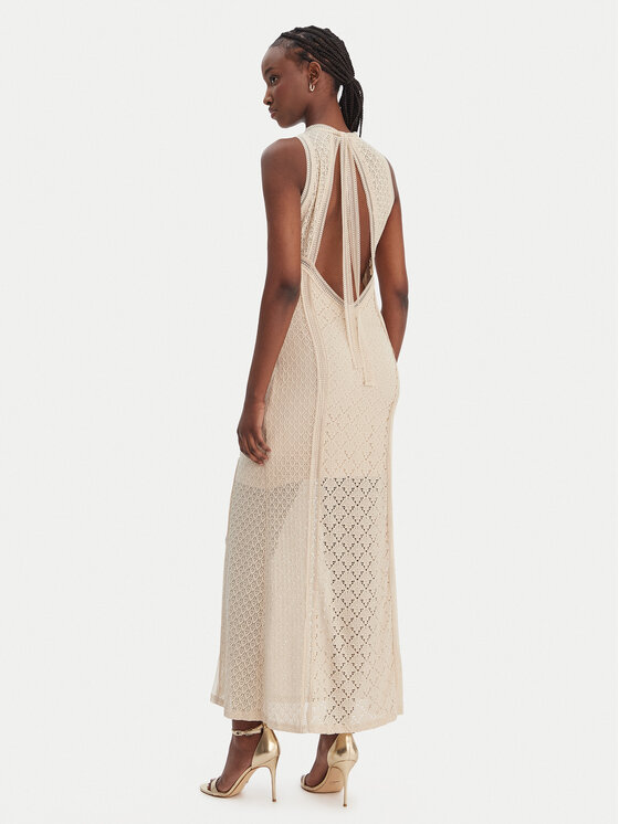 Guess Guess Коктейлна рокля W6GK16 K2953 Бежов Slim Fit