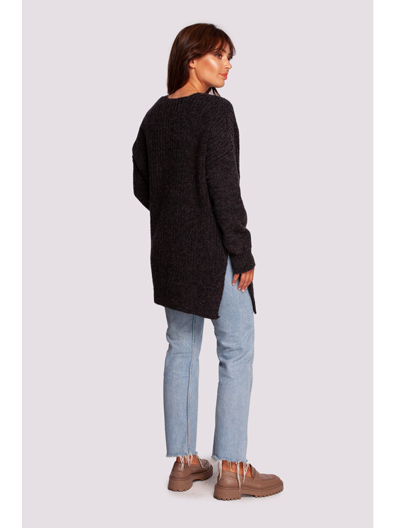 BeWear BeWear Sweter BK087 Czarny Modern Fit