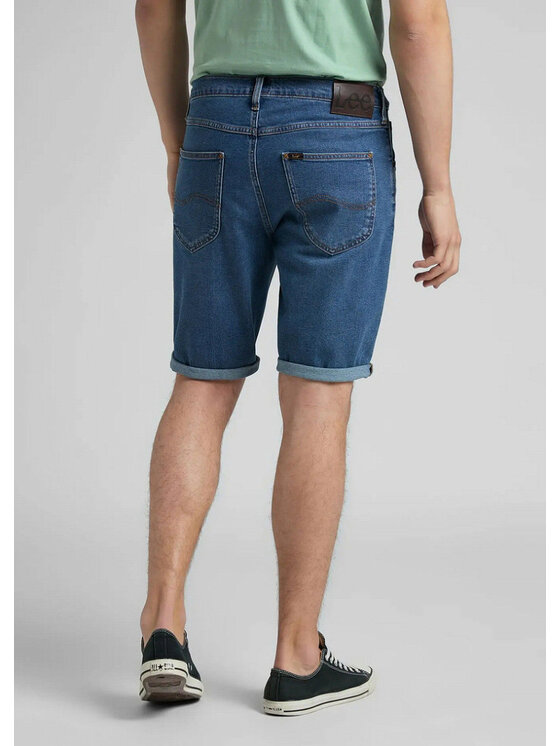 Lee Lee Szorty jeansowe 5 PKT SHORT Niebieski Regular Fit