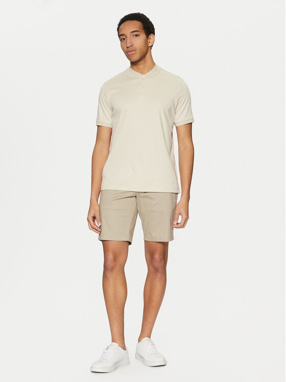 Calvin Klein Calvin Klein Тениска с яка и копчета K10K111201 Бежов Regular Fit
