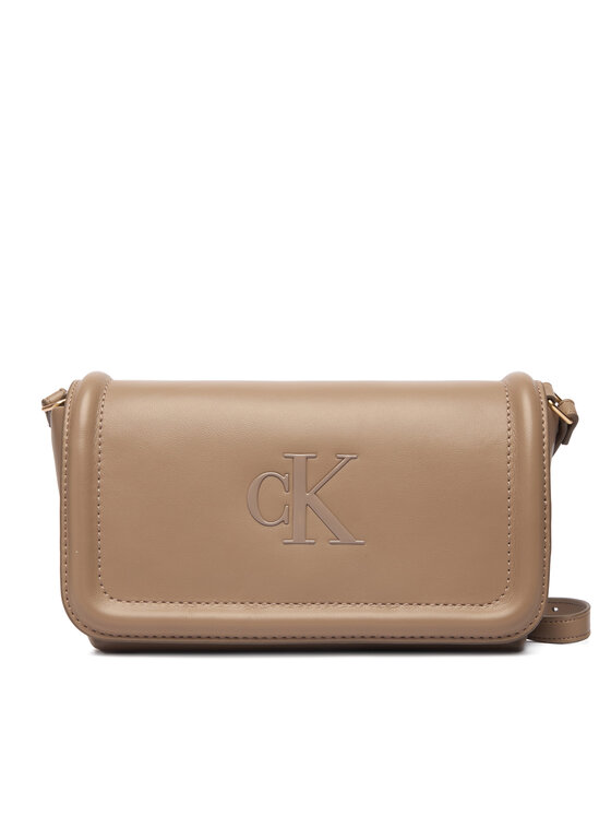 Calvin Klein Calvin Klein Ročna torba Bold Ck Flap Crossbody LV04F1027G Rjava