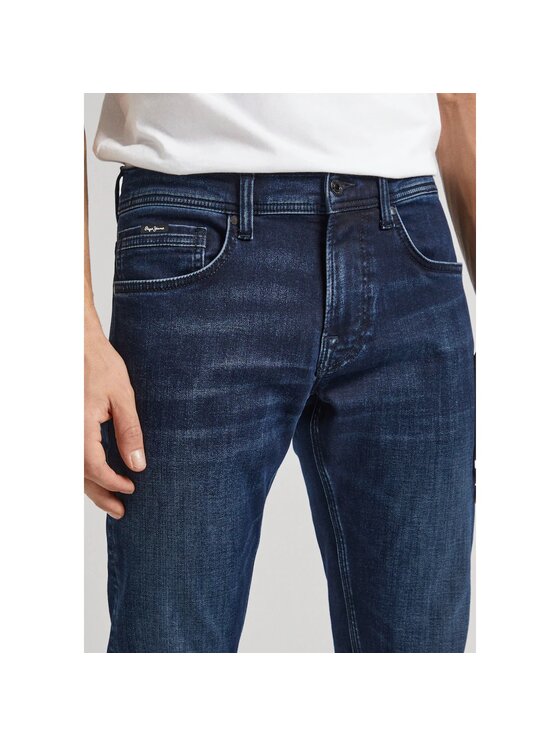Pepe Jeans Pepe Jeans Kalhoty z materiálu PM207389XW82 000 Tmavomodrá Slim Fit