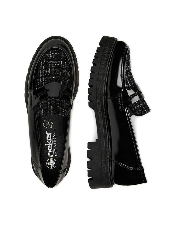 Rieker Rieker Loafersy 47550-00 Czarny