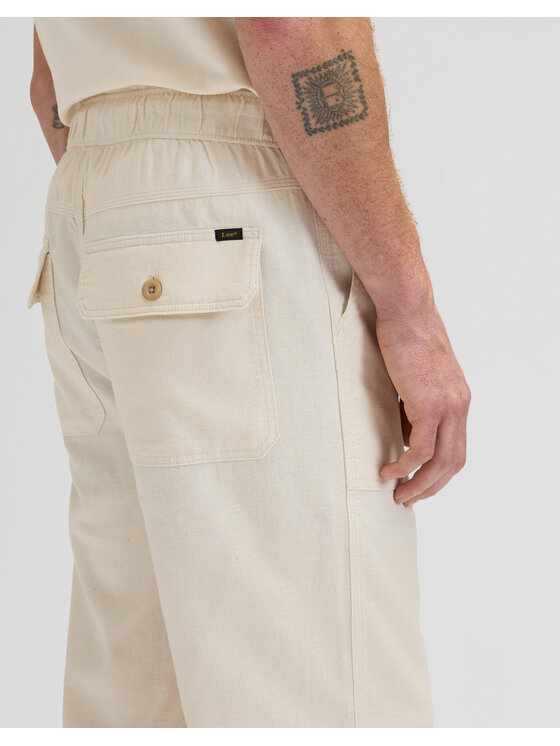 Lee Lee Jeansy UTILITY DRAWSTRING PANT Biały Loose Fit