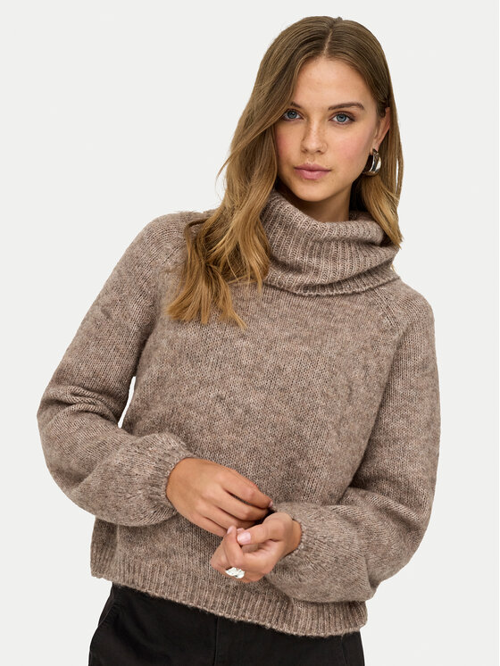 ONLY ONLY Rollkragenpullover Gila 15358571 Braun Regular Fit