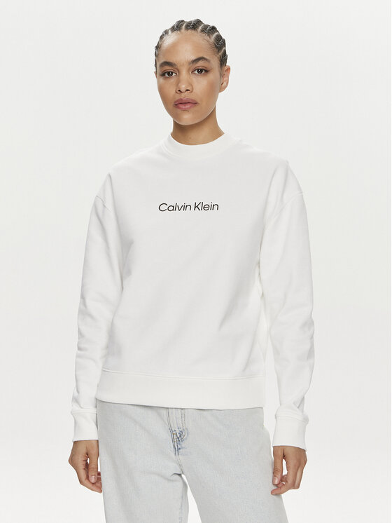 Calvin Klein Majica Dugih Rukava Hero Logo K20K205450 Bijela Regular Fit