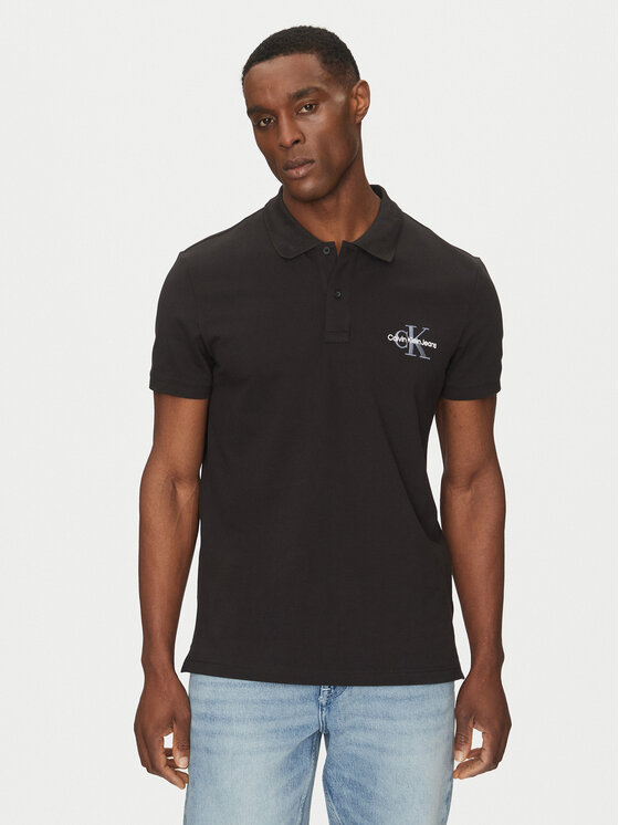 Calvin Klein Jeans Calvin Klein Jeans Polokošile Monologo J30J325664 Černá Regular Fit