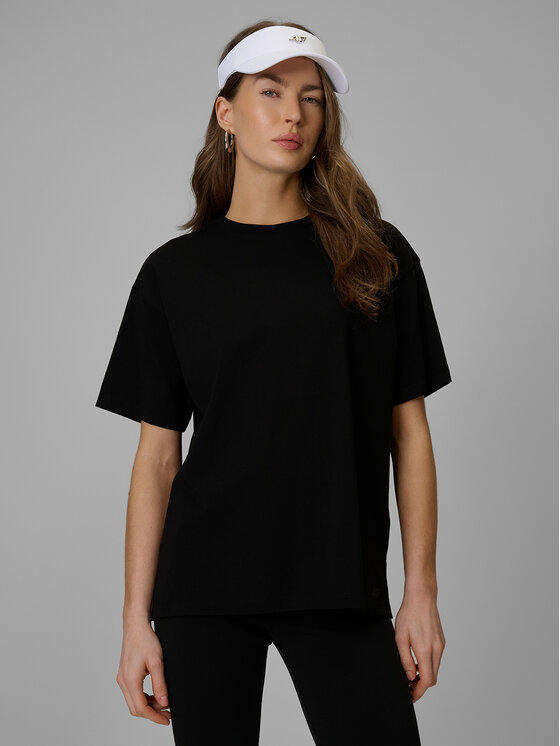 4F 4F T-Shirt BASIC+ Czarny Loose Fit
