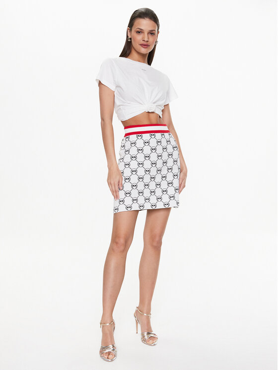 PINKO Pinko Spódnica mini Adamite 100448 A0KS Écru Slim Fit