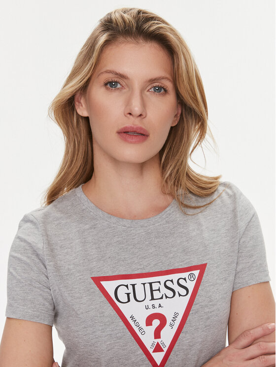 Guess Guess T-shirt W1YI1 BI3Z14 Siva Slim Fit