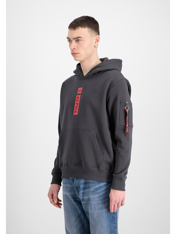 Alpha Industries Alpha Industries Mikina Alpha Puff Print Hoodie Sivá Regular Fit