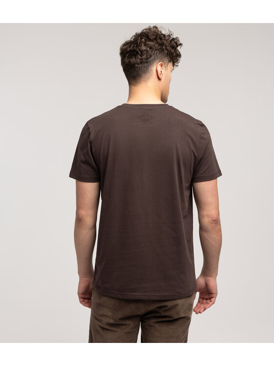 Lee Cooper Lee Cooper T-Shirt OBUTCH 0875 Brązowy Regular Fit