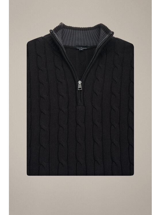 Lancerto Lancerto Sweter Cutter SW073225000038 Czarny Regular Fit