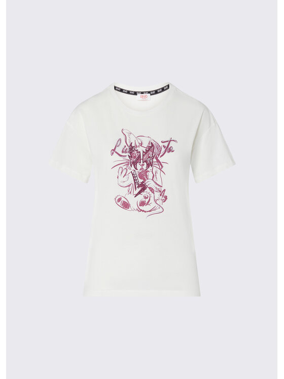 Liu Jo Liu Jo T-shirt TF6255JS923L9391 Bianco Regular Fit