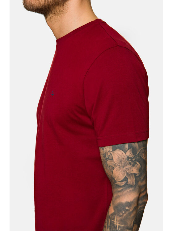 Lancerto Lancerto T-Shirt Mark TS124121000020 Bordowy Regular Fit