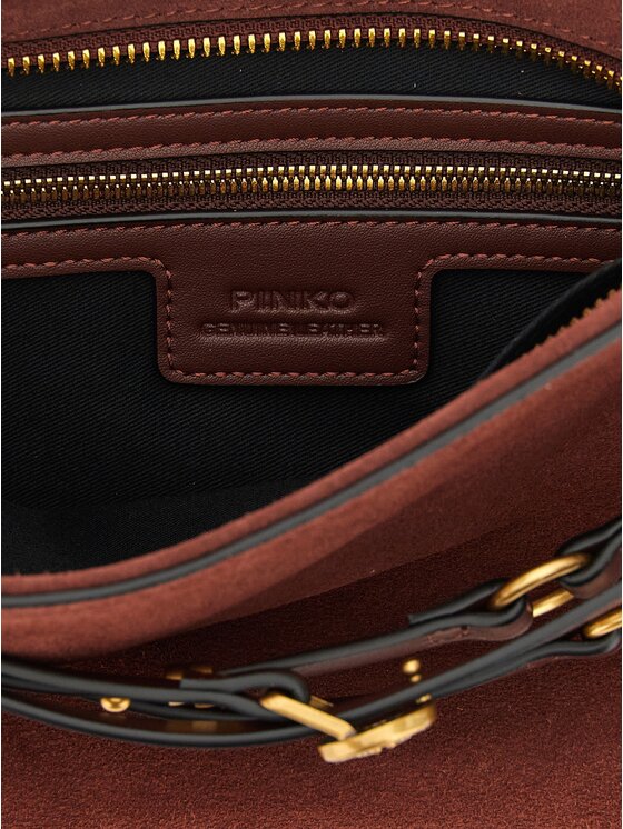 PINKO PINKO Torebka Bordeaux Lamb Leather Shoulder Bordowy