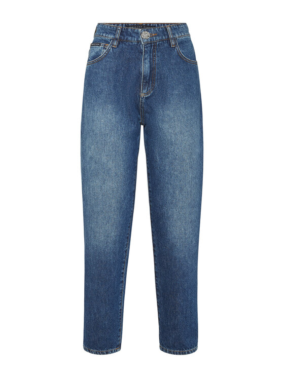 PHILIPP PLEIN PHILIPP PLEIN Džínsy 21705 Modrá Mom Fit
